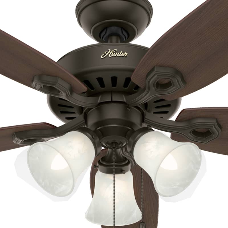 Hunter Fan 52 Inch Builder Plus Ceiling Fan with 3-Light Fixture - Bronze - N/A