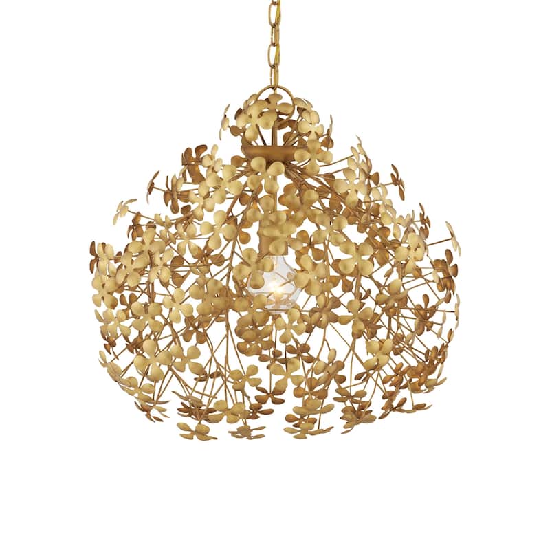 Currey & Company Cloverfield Gold Pendant - 20"h x 23"dia