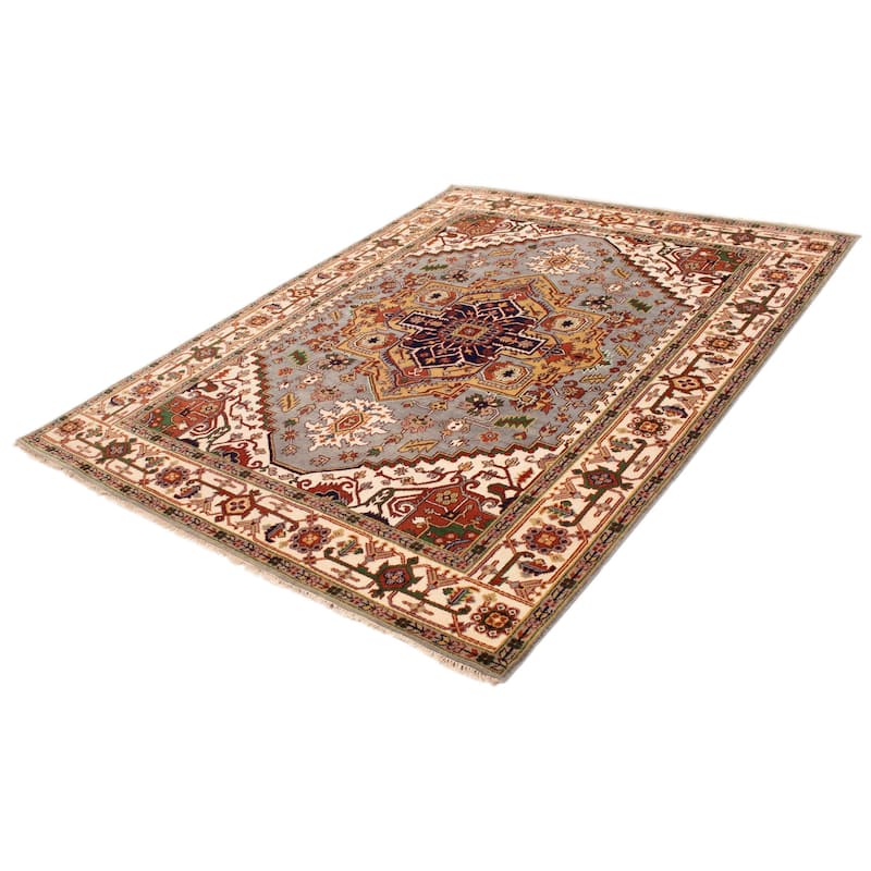 ECARPETGALLERY Hand-knotted Serapi Heritage Grey Wool Rug - 8'11 x 11'10
