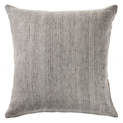 HomeRoots 20" X 20" Light Gray And Dark Gray 100% Wool Zippered Pillow
