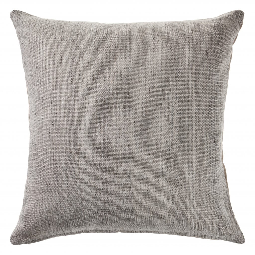 HomeRoots 20" X 20" Light Gray And Dark Gray 100% Wool Zippered Pillow