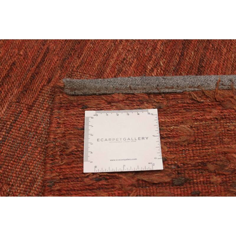 ECARPETGALLERY Flat-Weave Natural Copper Wool Tapestry Kilim - 6'5 x 8'1