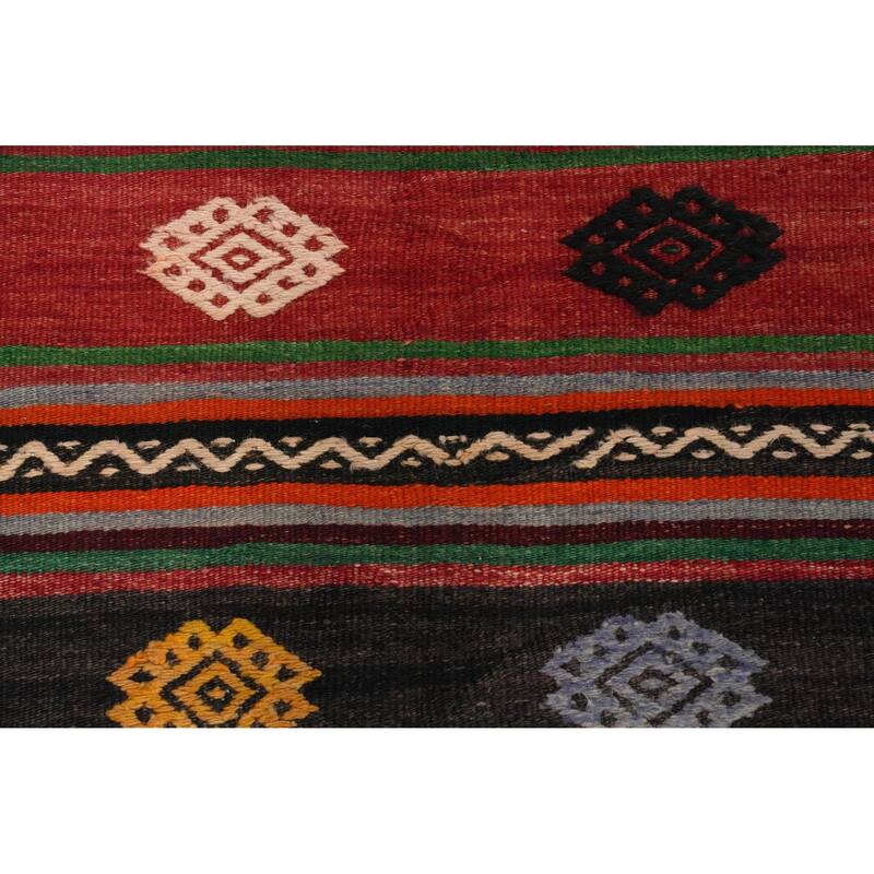 Hand Woven Oriental 100% Wool Carpet Southwestern Tribal Multi-Colored Kilim Area Rug - 10' 0'' X 5' 10''