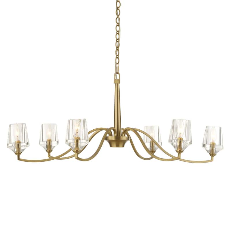 Uttermost Barcelona 6 Light Brass Chandelier - 40.25"W x 40.25"D x 15.5"H