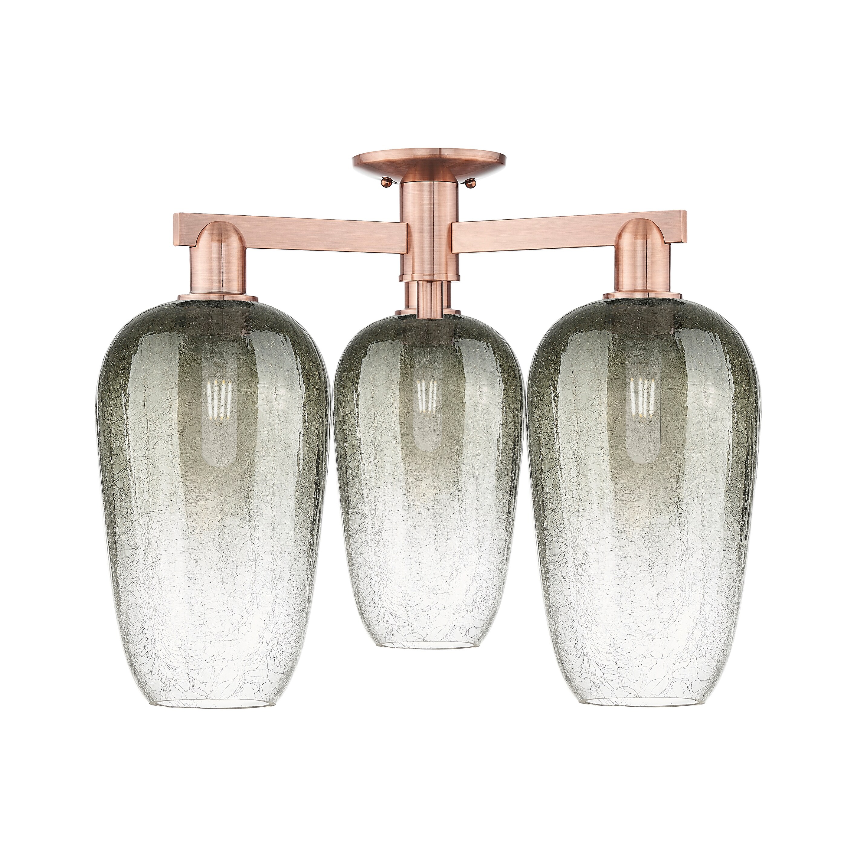 Innovations Lighting Downtown Urban - Brookhaven Flute - 3 Light 25" Semi-Flush Mount