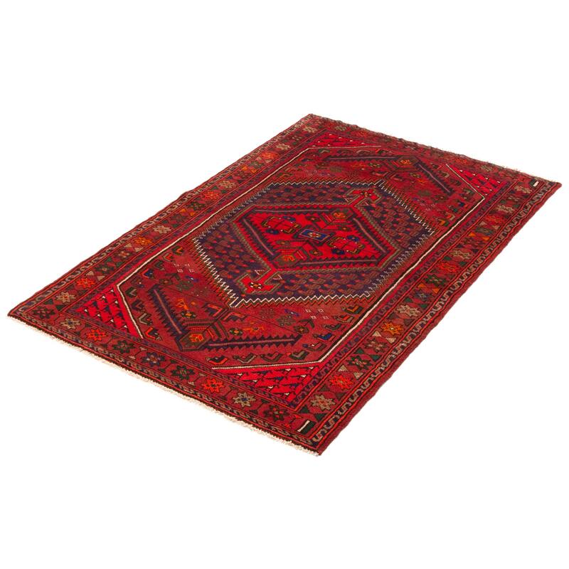 ECARPETGALLERY Hand-knotted Andelz Red Wool Rug - 4'3 x 6'6