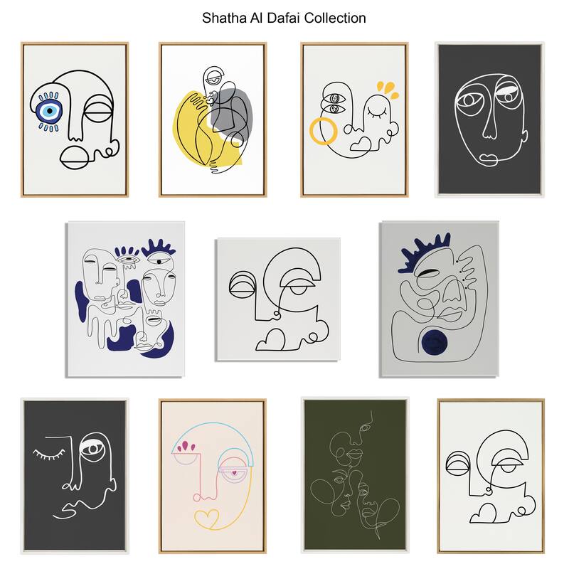 Kate and Laurel Sylvie Still Here Framed Canvas by Shatha Al Dafai