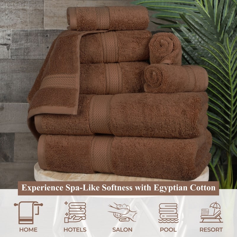 Superior Luxury Egyptian Cotton Bath Towel Set of 4 Ultra Plush, Heavyweight, Absorbent Spa & Hotel Quality Bath Towels Set