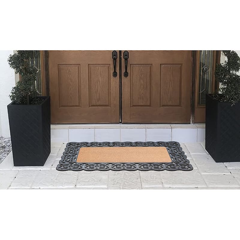 A1HC Rubber and Coir Heavy Duty Decorative Design Durable Doormat 22"X48"