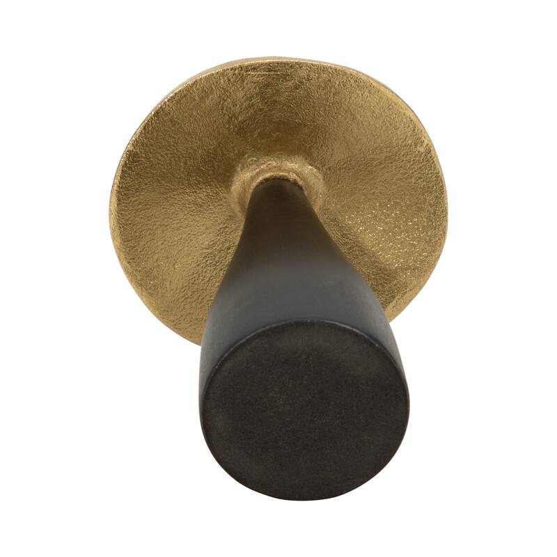 Sagebrook Home Metal, Mushroom Decor Black/Gold, Cylinder, Two-Tone