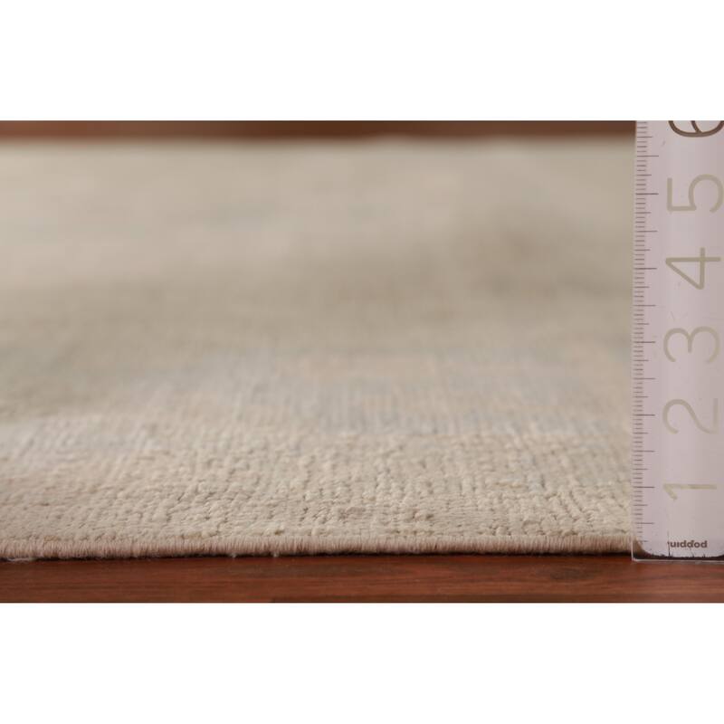 Hand Knotted Oriental 100% Wool Carpet Transitional All-Over Beige & Ivories Oushak Area Rug - 11' 8'' X 8' 11''