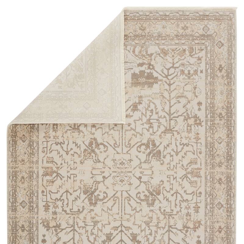 Scarla Oriental Cream/ Light Gray Area Rug