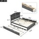 preview thumbnail 13 of 14, Wood Queen Size Platform Bed with Twin Size Trundle and 2 Drawers