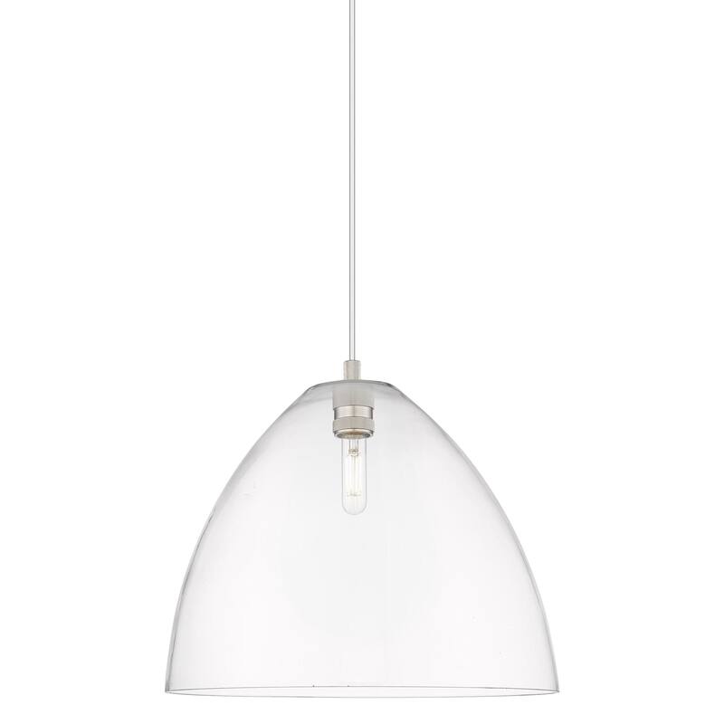 Innovations Lighting 434-1P-15-16 Crown Point Pendant Dome Crown Point - Satin Nickel / Clear