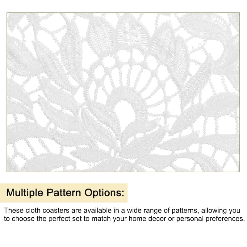 Lace Doilies, 8Pcs 7" - Polyester Round Lace Placemats for Home (White)