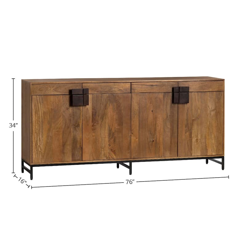 Ventura 76" 4-Drawer Sideboard, Brown