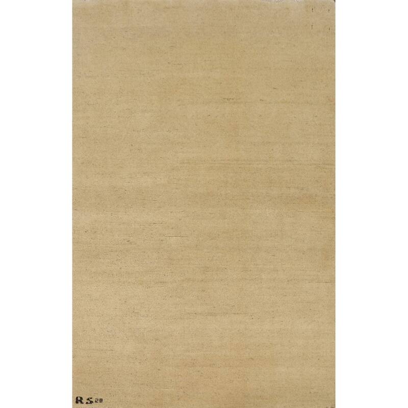 Modern Gabbeh Oriental Foyer Rug Handmade Solid Wool Carpet - 3'0"x 4'10"