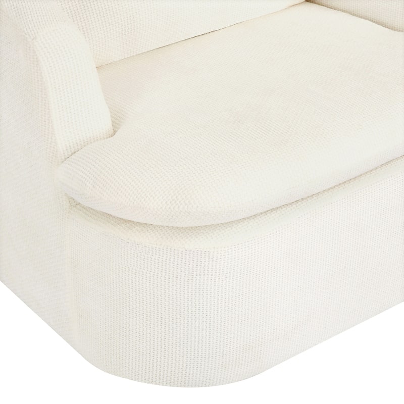 360°Swivel Accent Chair, Swivel Barrel Chair, Modern Chenille Round Accent Chairs With Armrests And Rotating Base
