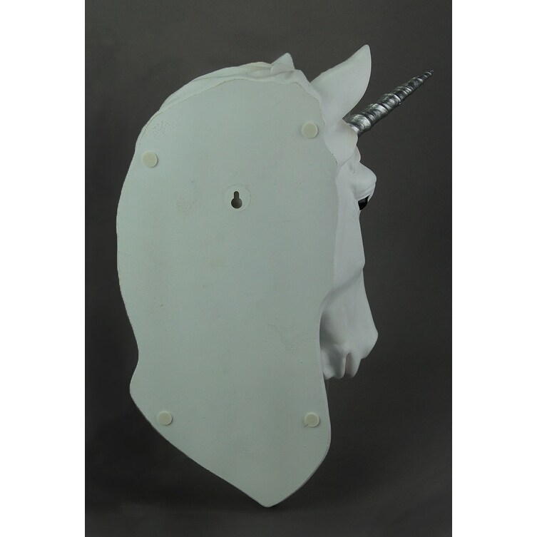 Shop Highly Detailed White Unicorn Silver Horn Head Bust Wall