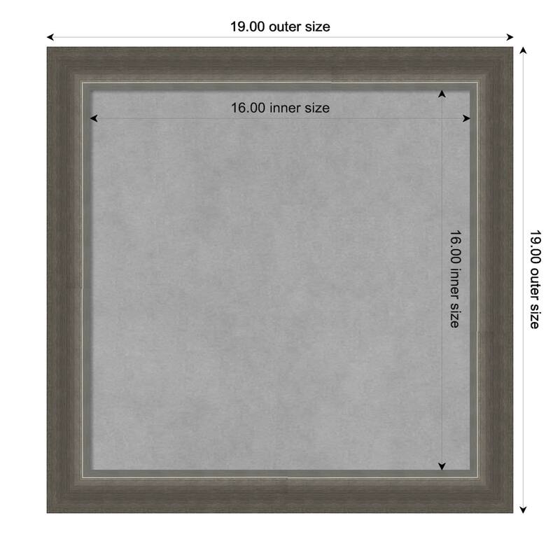 Amanti Art Domus Dark Silver Framed Magnetic Board - Board Size 16x16