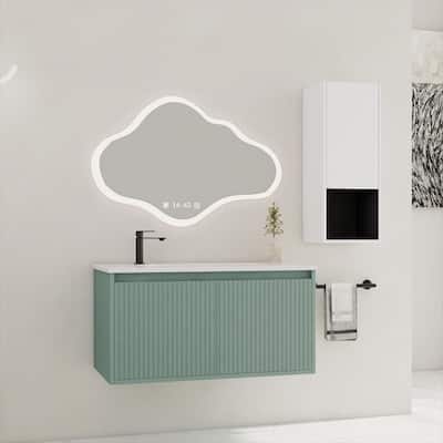 36" Floating Bathroom Vanity with Drop-Shaped Resin Sink