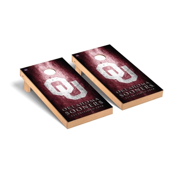slide 2 of 5, Oklahoma Sooners Museum Cornhole Board Set