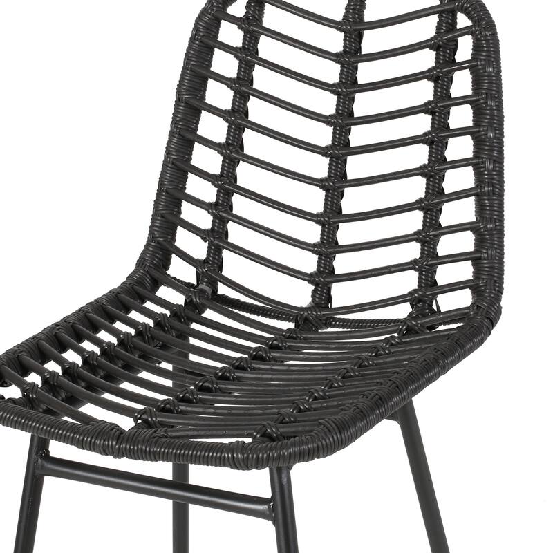 Sawtelle Outdoor Wicker Barstools (Set of 2) by Christopher Knight Home