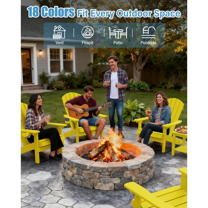 WINSOON All Weather HIPS Outdoor Plastic Adirondack Chair