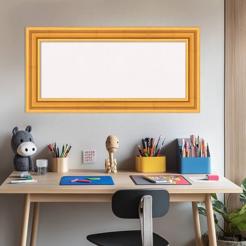 Sierra Gold Wood Framed Cork Board - Bulletin Board, Organization Board, Pin Board