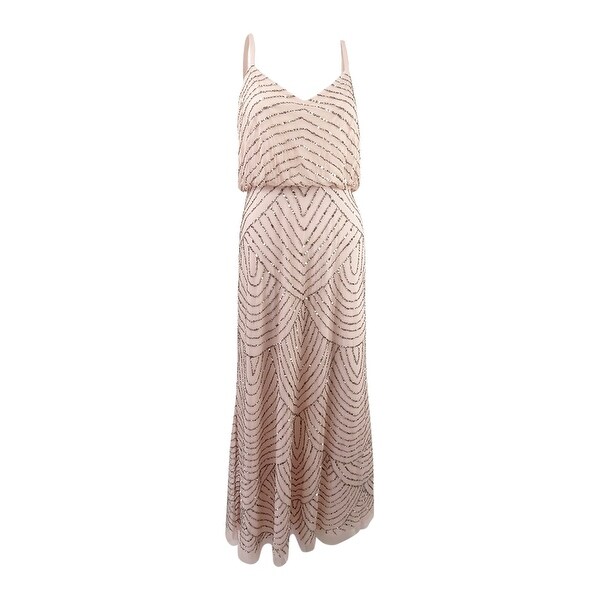 adrianna papell petite beaded blouson gown