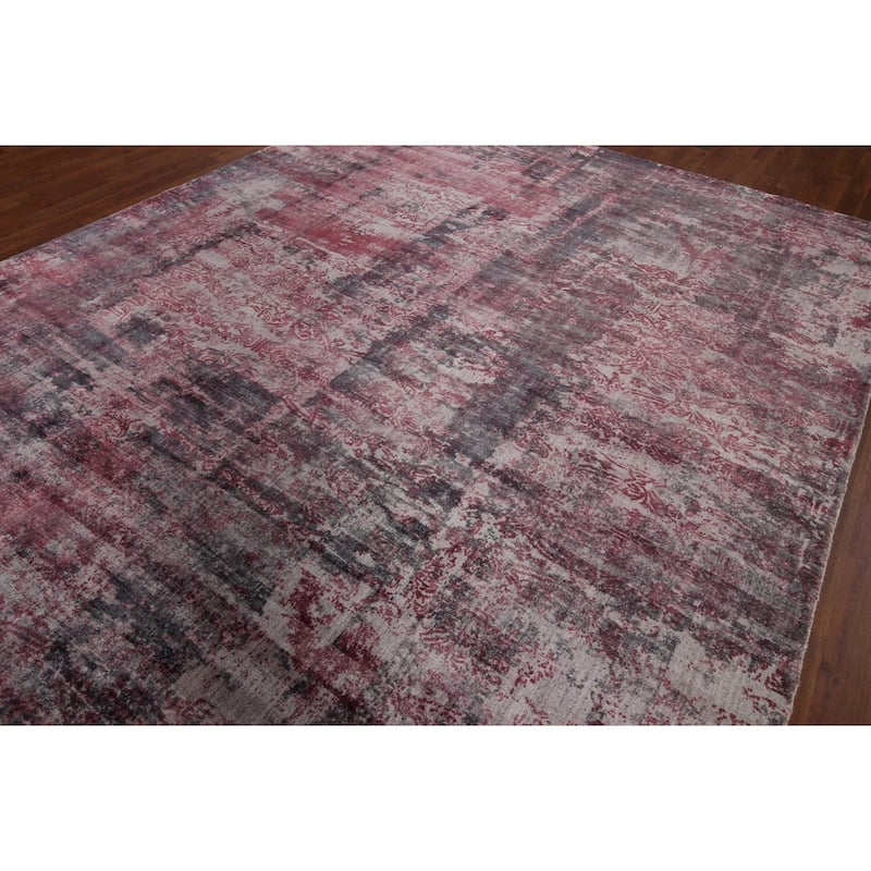 All-Over Modern Abstract Indian Area Rug Handmade Wool Carpet - 7'11"x 9'10"