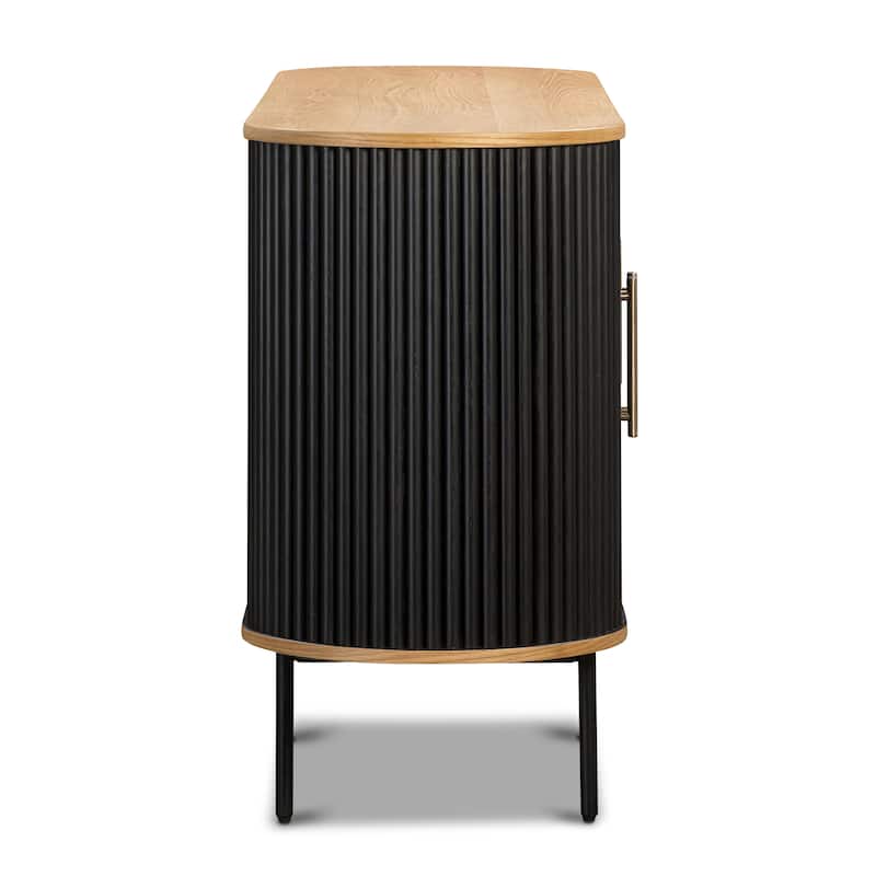 Poly & Bark Noir 65" Oak Sideboard - Includes Storage and Adjustable Shelving
