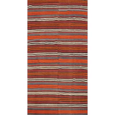 Hand Woven Oriental 100% Wool Carpet Southwestern Geometric Multi-Colored Kilim Area Rug - 9' 0'' X 4' 11''