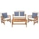 preview thumbnail 33 of 117, SAFAVIEH Fontana 4-piece Acacia Solid Wood Outdoor Conversation Patio Set