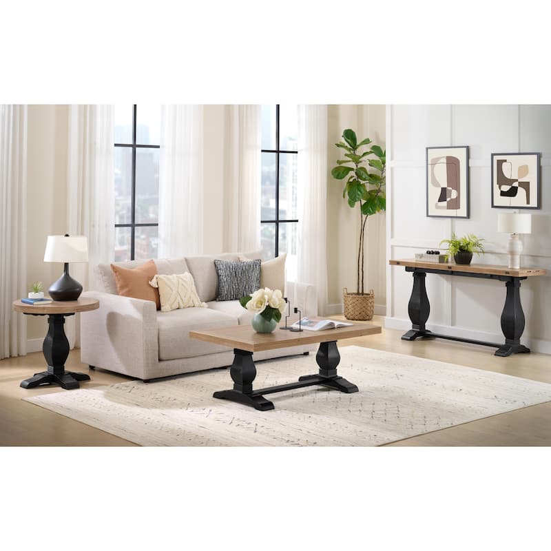 Napa 26" Wide Solid Wood Round Pedestal End Table