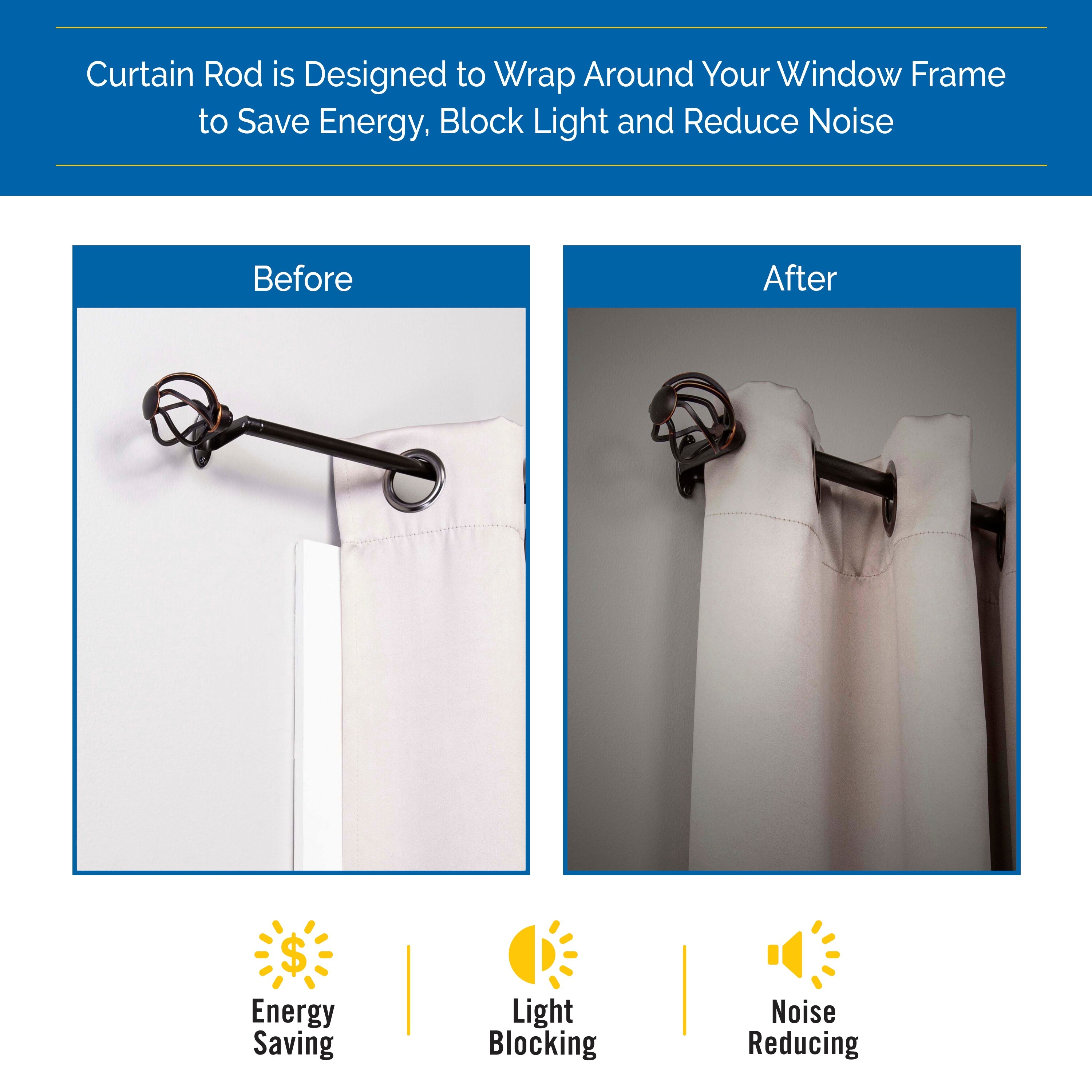 Sun Zero 3/4 Inch Cage Design Room Darkening Curtain Rod-image