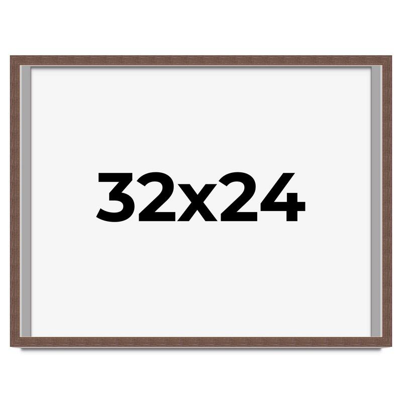 32x24 Shadow Box Frame Brown | 1.125 inches Deep Real Wood Rustic