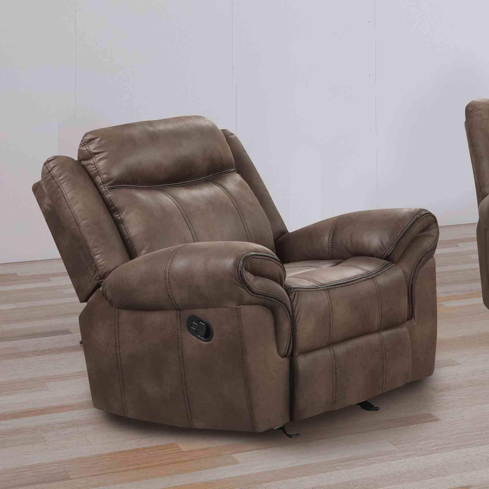 Elegance Brown Faux Leather Glider Reclining 1pc