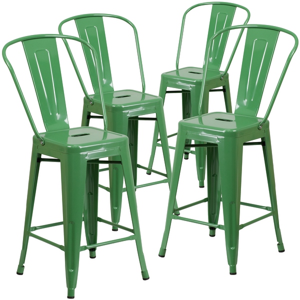 Outdoor counter height shop stools with backs