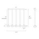 preview thumbnail 7 of 15, Modern 5-Light Linear Chandelier 52.4 IN Iridescent Glass Kitchen Island Pendant Light for Dining Room - W52.4" x H66" Max