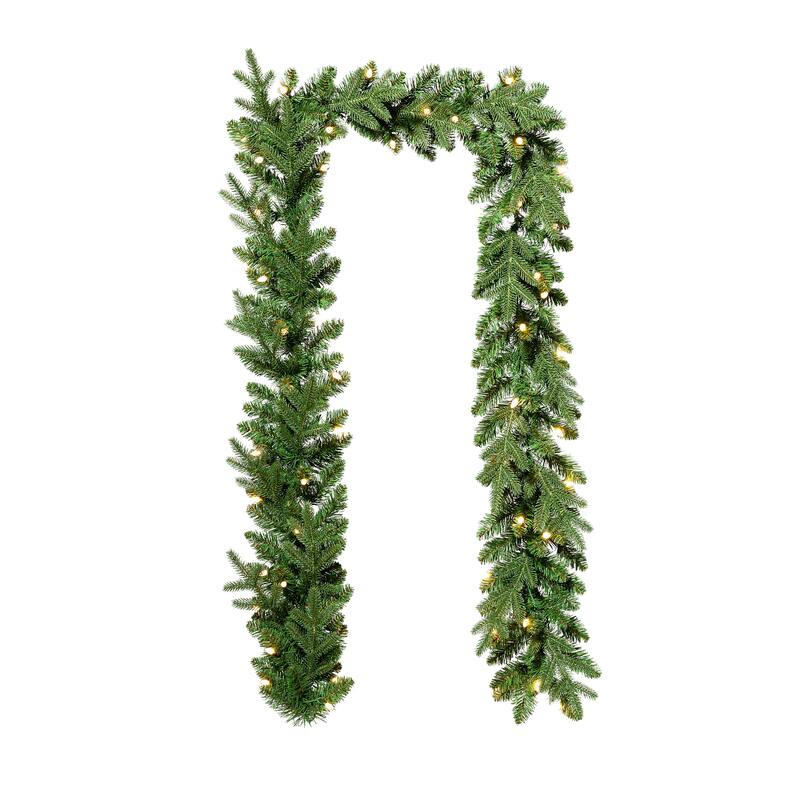Glitzhome 9ft Christmas Garlands & 3ft Teardrop With Strawberry LED Lights
