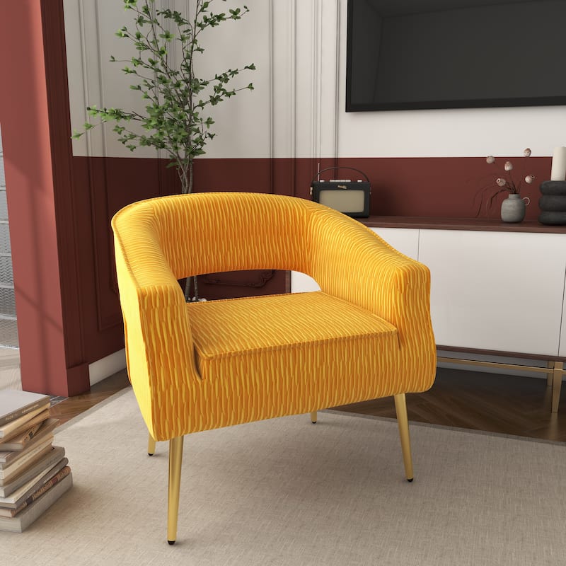 Contemporary Upholstered Ruffle Accent Chair