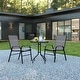 preview thumbnail 19 of 23, 3 Piece Patio Dining Set - Glass Table, 2 Flex Stack Chairs Gray