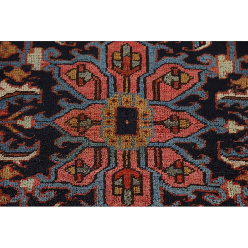Heriz Serapi Persian Antique Accent Rug Handmade Wool Carpet - 3'8"x 4'10"