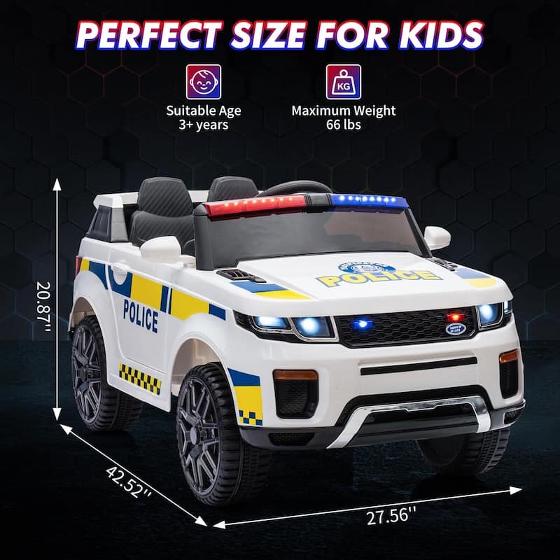 Kids Electric Police Car with Alarm & Megaphone