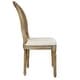preview thumbnail 39 of 47, French Chic Vintage Style Dining Side Chair With Upholstered Linen Welted Fabric And Elegant Natural Rustic Wood Frame