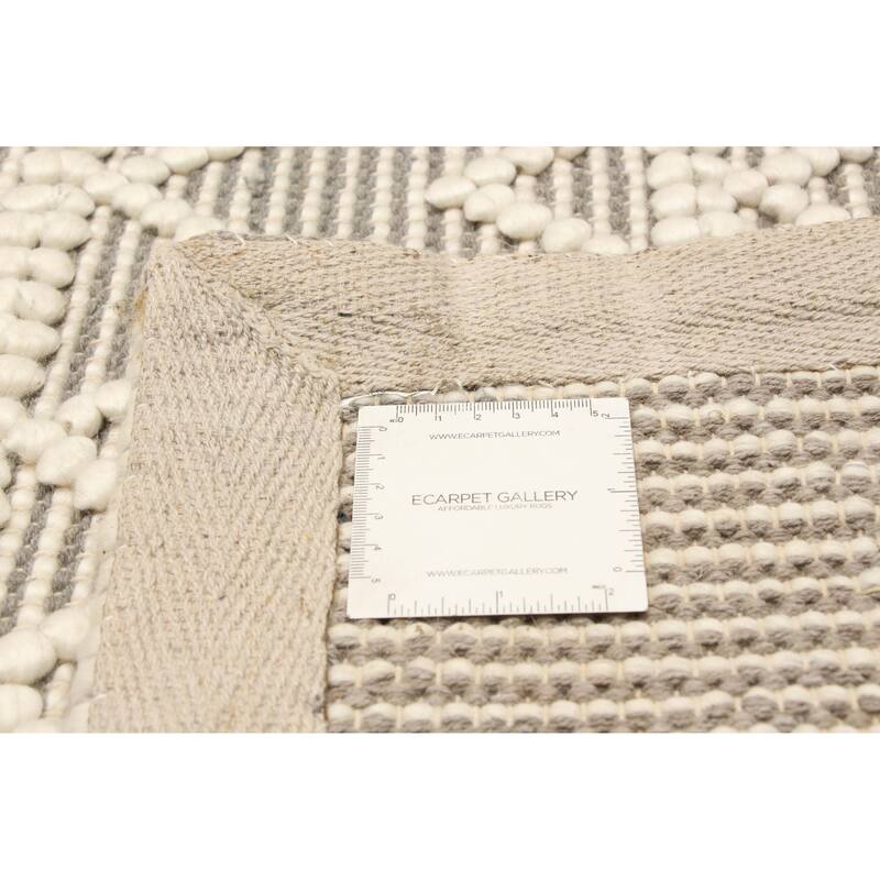 ECARPETGALLERY Braid weave Sienna Cream Wool Rug - 5'0 x 8'2