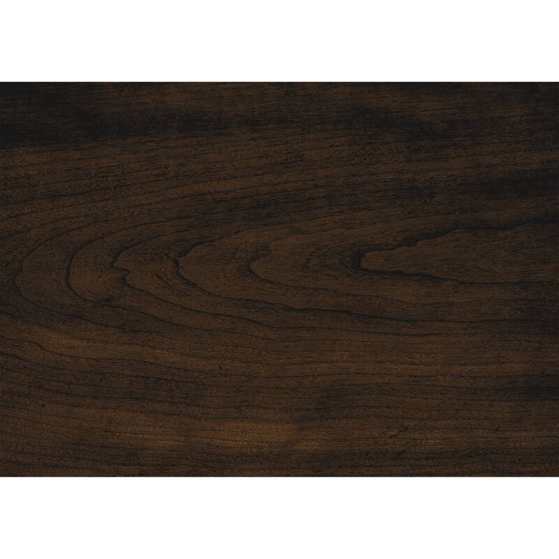 Humpty 43 Inch Bench, Gray Polyester Upholstery, Cherry Brown Solid Wood