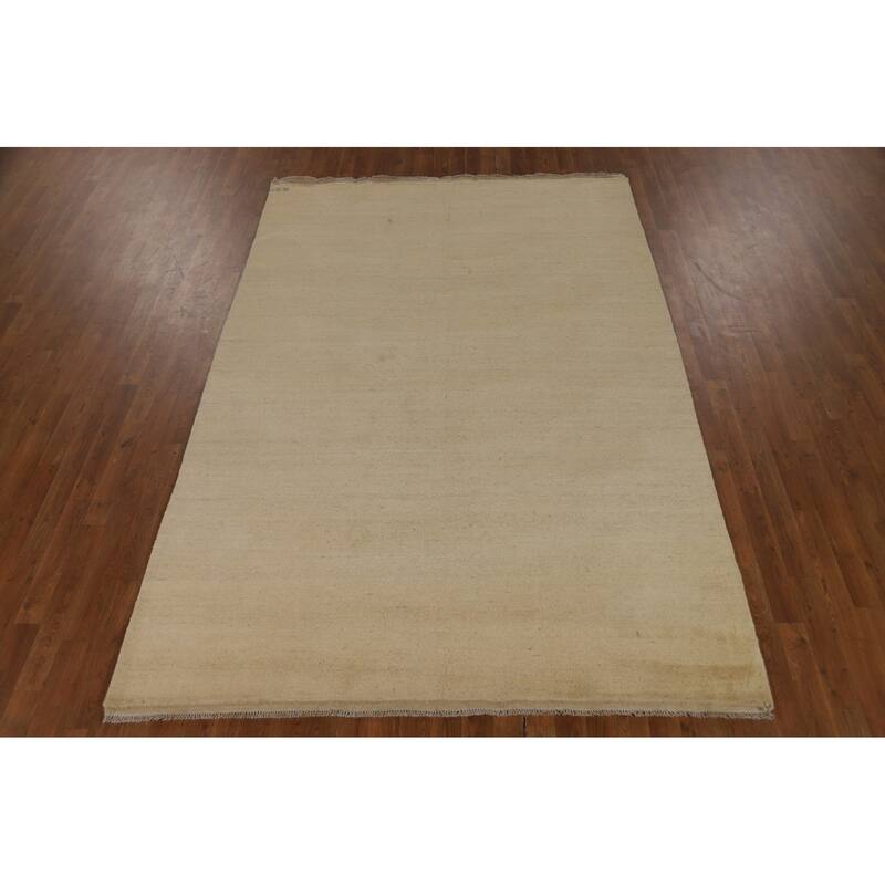 Contemporary Gabbeh Oriental Area Rug Hand-Knotted Wool Carpet - 6'0" x 8'10"