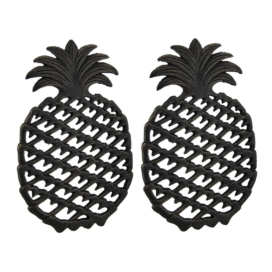 Shop 2 Piece Antique Bronze Finish Tropical Pineapple Cast Iron
